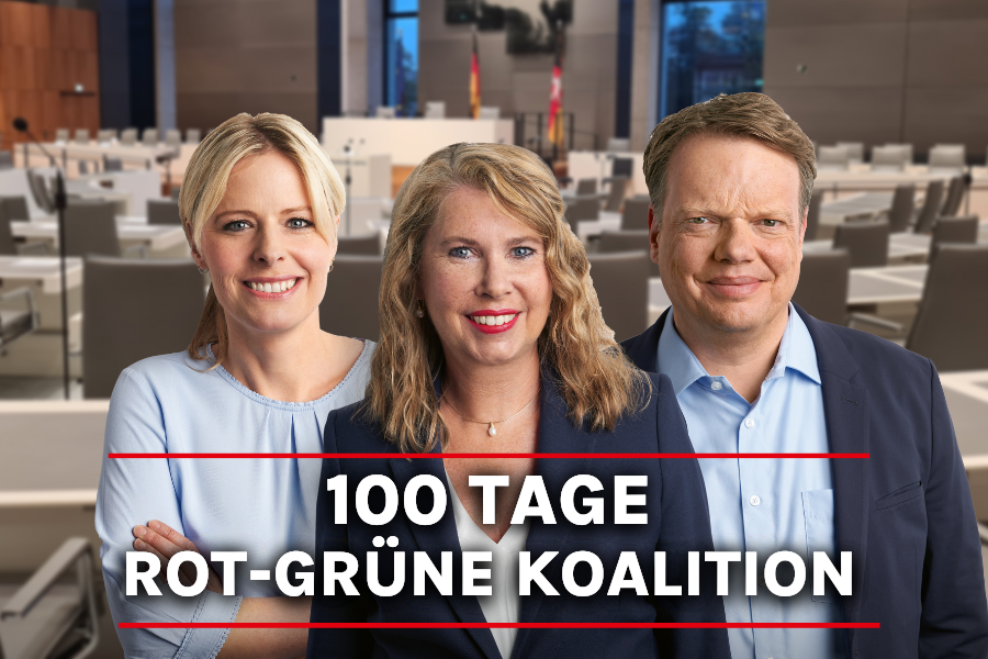 Gemeinsam mit unserem Koalitionspartner Bündnis 90/Die Grünen tragen wir seit genau 100 Tagen die Verantwortung für unser Land.